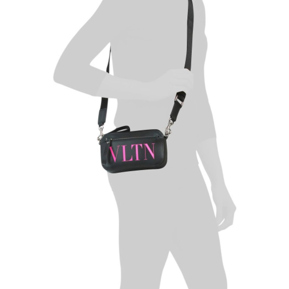 Valentino VLTN Pink and Black Leather Crossbody - Picture 3 of 4